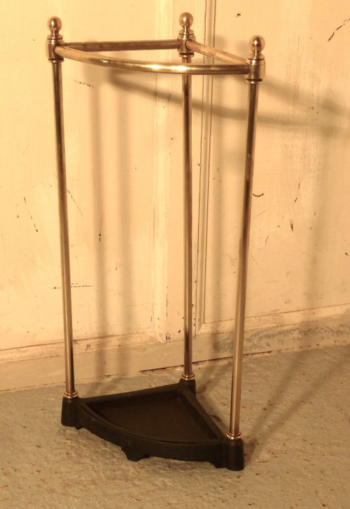 fig 2. A Victorian Brass and Cast Iron Corner Stick Stand or Umbrella Stand