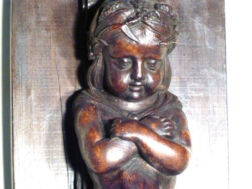 Pair of Early 19th Century Carved Oak Putti,  Caryatid