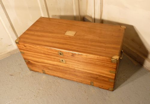 fig 1. A Large 19th Century Camphor Wood Campaign Chest