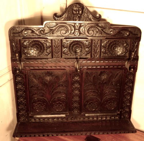 fig 1. A Victorian Carved Oak Hat Rack, Hall Stand