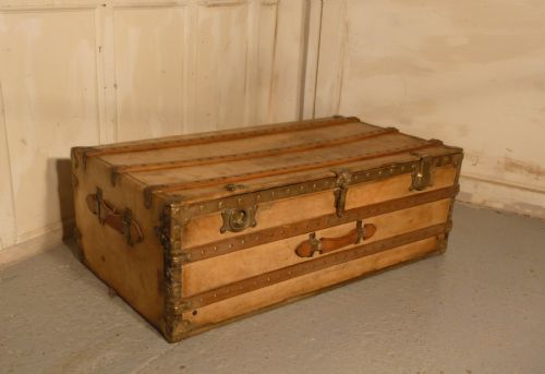 Fitted Steamer Trunk or Cabin Chest of Drawers, Coffee Table