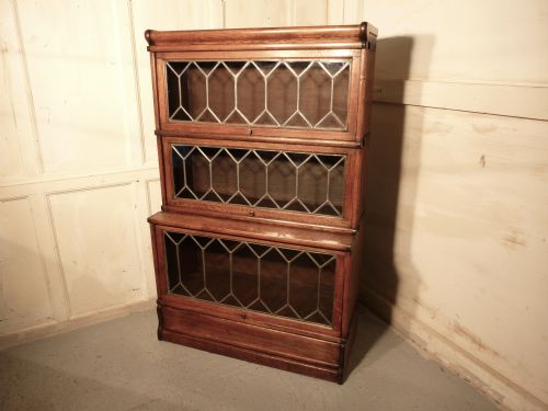 fig 1. A 3 Stack Oak Globe Wernicke, or Barristers Bookcase