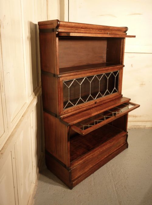 fig 2. A 3 Stack Oak Globe Wernicke, or Barristers Bookcase