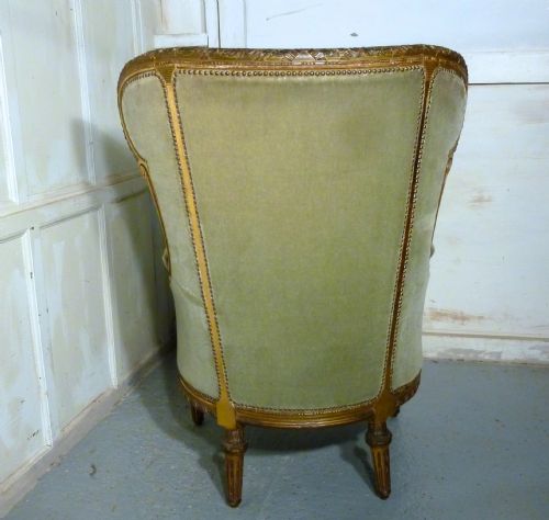 fig 3. 19th Century French Carved, Gilt Wing Arm Chair