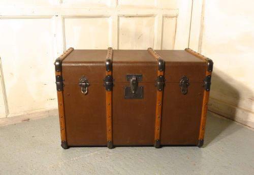 A Vintage Canvas Travel Trunk, Steamer