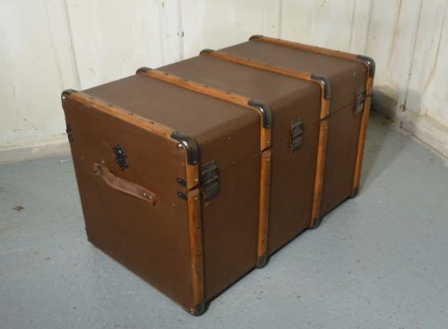 fig 2. A Vintage Canvas Travel Trunk, Steamer 