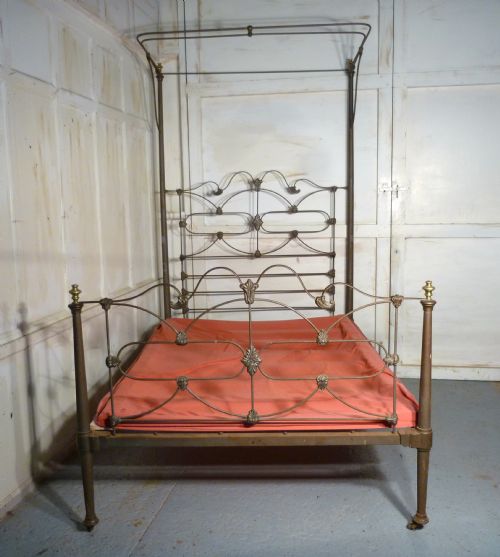 fig 1. Victorian Brass and Iron Half Tester Double Bed