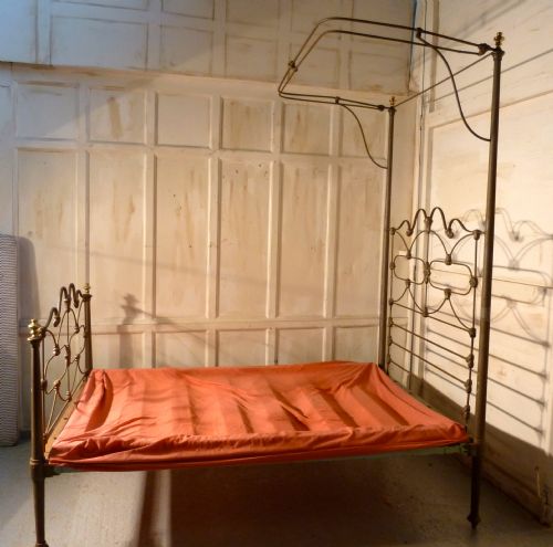 fig 2. Victorian Brass and Iron Half Tester Double Bed