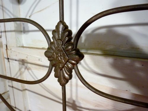 fig 3. Victorian Brass and Iron Half Tester Double Bed