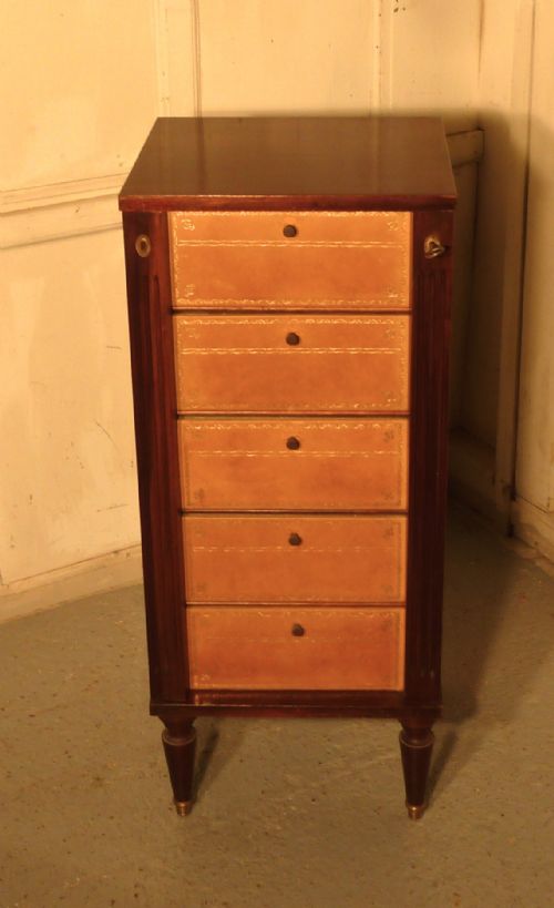 French Rosewood Box Filing Cabinet, Wellington Chest