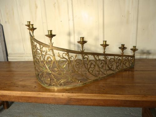 fig 2. Pair of 19th Century French Brass Candelabra, Candle Light, Balcony