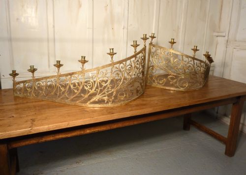 fig 3. Pair of 19th Century French Brass Candelabra, Candle Light, Balcony