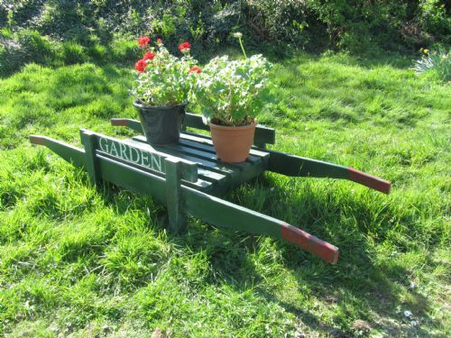 fig 1. A 19th Century Painted Market Garden Trug or Hand Cart