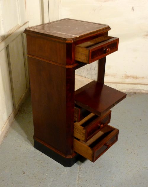 fig 1. French Flame Mahogany Bedside Cabinet or Night Table