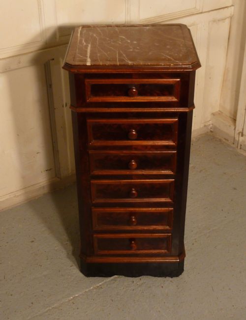 fig 2. French Flame Mahogany Bedside Cabinet or Night Table
