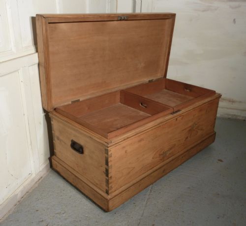 A Large Victorian Pine Blanket Box or Coffee Table