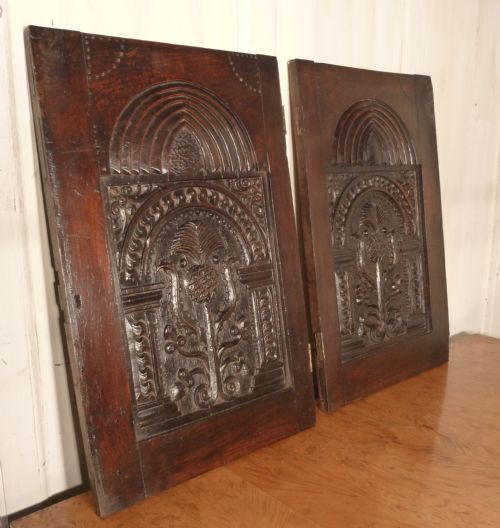 fig 2. A Pair of Superbly Carved Oak Door Panels