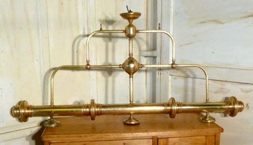 19th Century Large French Brass Snooker Light