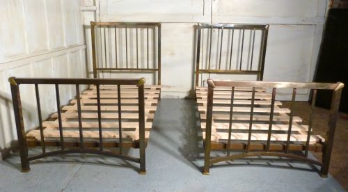 fig 1. Pair of Art Deco Brass Twin Single Beds