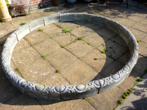 fig 1. Stone Edging Setts, Circular Fountain, Parterre Herb Garden Fire Pit