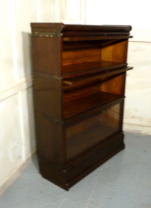 fig 1. A 3 Stack Oak Globe Wernicke Barristers Bookcase 0r Filing Cabinet