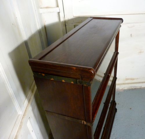 fig 2. A 3 Stack Oak Globe Wernicke Barristers Bookcase 0r Filing Cabinet