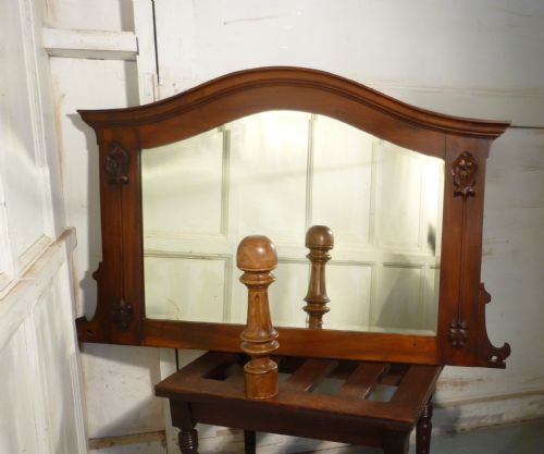 Arts and Crafts Walnut Wall Mirror, Overmantle