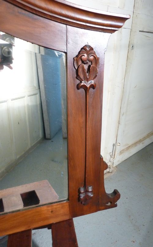 fig 2. Arts and Crafts Walnut Wall Mirror, Overmantle
