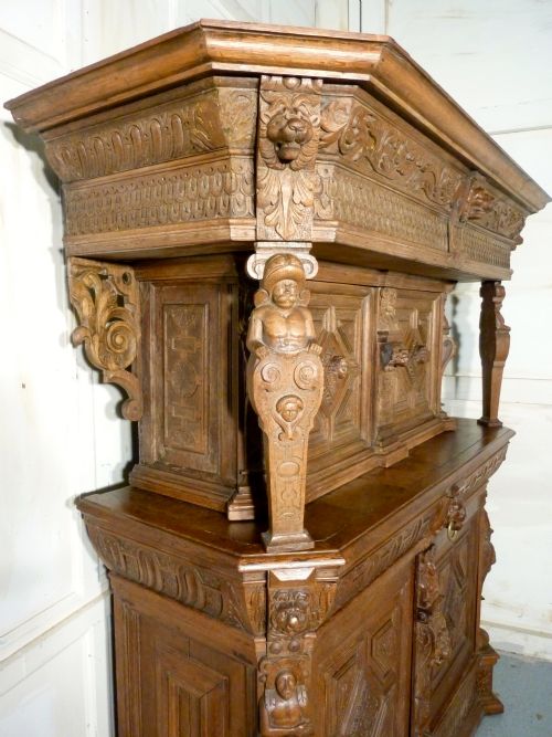 fig 2. Early Carved Oak Livery or Hall Cupboard