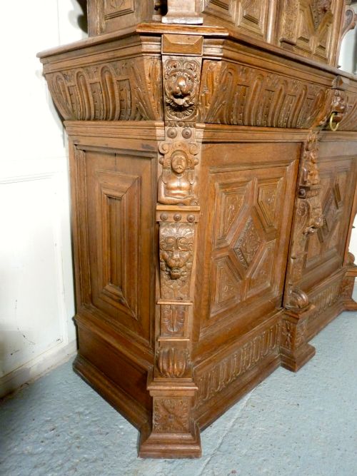 fig 3. Early Carved Oak Livery or Hall Cupboard