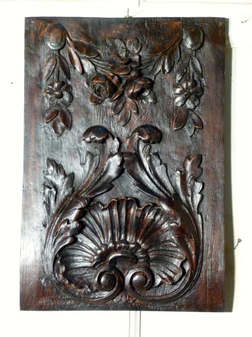 A Superbly Carved 18th Century Oak Panel