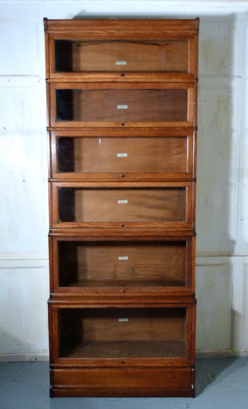 A 6 Section Waterfall Oak Globe Wernicke Barristers Bookcase 0r Filing Cabinet