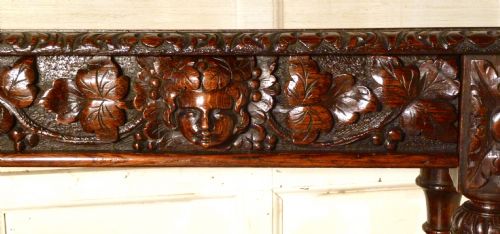fig 2. A Superbly Carved Green Man Oak Side Board or Buffet 
