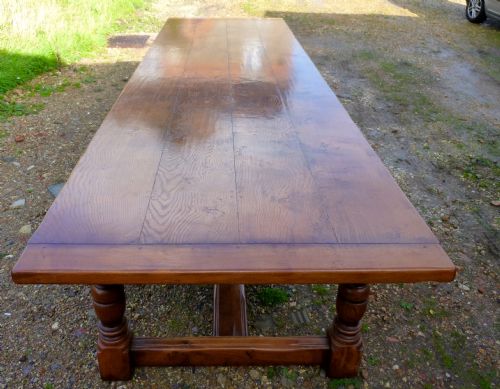 fig 1. 12 ft Long English Country Oak and Elm Table Dining Table, Boardroom Banquet Table
