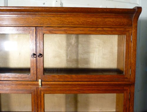 fig 1. Edwardian Inlaid Oak Filing Cabinet, Barristers Bookcase