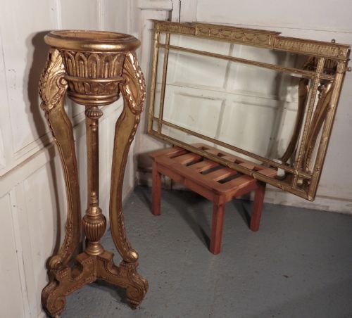 Large Regency Gilt Mirror or Over Mantle