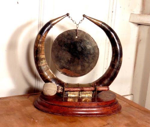 Art Deco Animal Horn Table Gong