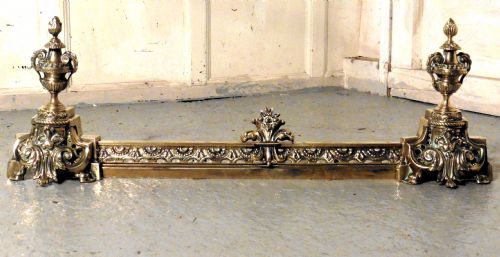 French Brass Extending  Fender, Rococo Fire Grate