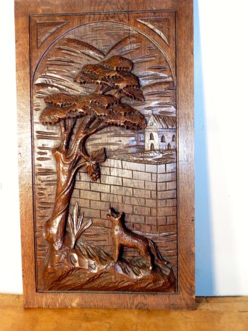 A Superbly Carved 19th Century Oak Panel