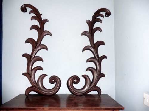 Very Large French Carved Oak Wall Decorations