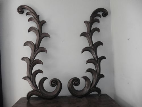 fig 1. Very Large French Carved Oak Wall Decorations