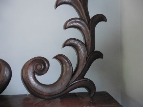 fig 2. Very Large French Carved Oak Wall Decorations
