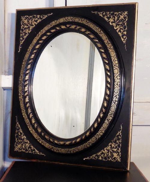 Stunning French Empire Gilt and Lacquer Wall Mirror
