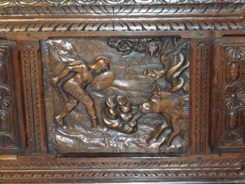 fig 1. 18th Century French Carved Oak Coffer