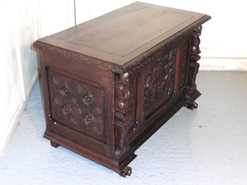 fig 2. 18th Century French Carved Oak Coffer
