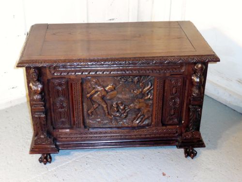 18th Century French Carved Oak Coffer