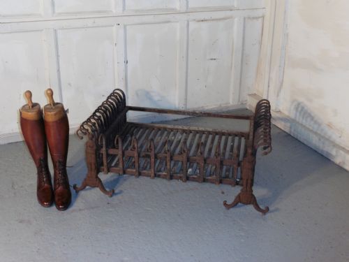 A Large Inglenook Fire Grate Set on Andirons