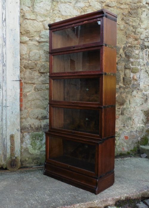 fig 2. A 5 Stack Waterfall Oak Globe Wernicke Barristers Bookcase 0r Filing Cabinet