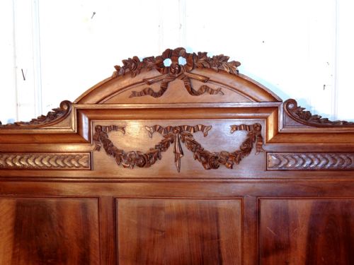 fig 3. French Carved Walnut Double Bed, with Night Table