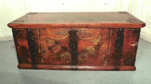 European Arts and Crafts Painted Pine Chest